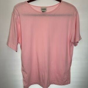 Classic Elements Womens Size M Tee T Shirt Blouse Top Short Sleeve Pink Shirt